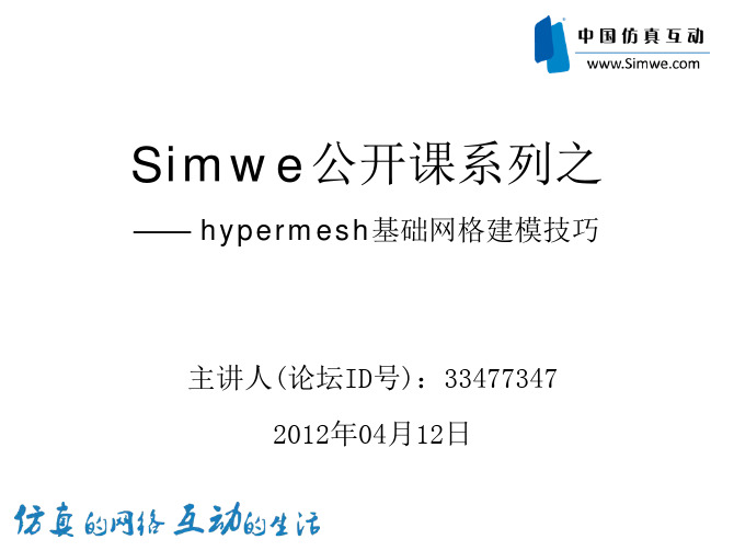 HyperMesh基础网格划分技巧_simwe公开课