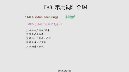 FAB常用词汇