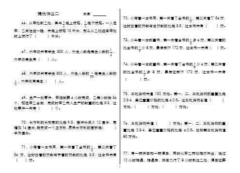 小学数学总复习  提优作业二