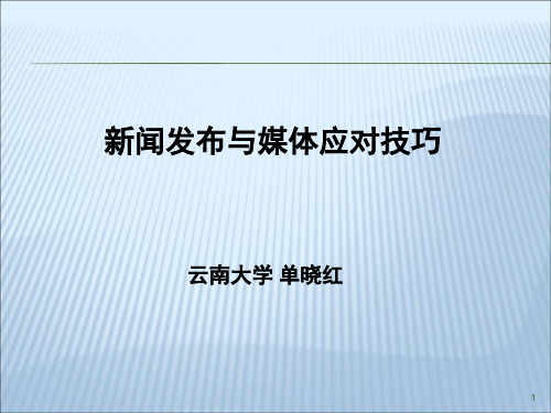 新闻发布与媒体应对技巧PPT幻灯片课件