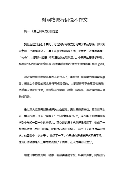 对网络流行词说不作文