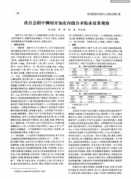 改良会阴中侧切开加皮内缝合术临床效果观察