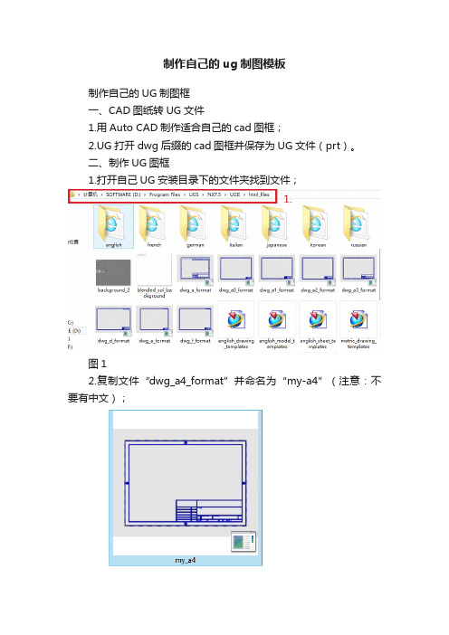 制作自己的ug制图模板