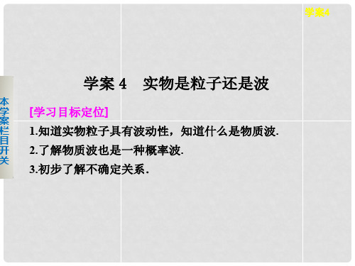 高中物理 第二章 波和粒子 2.4 实物是粒子还是波课件 沪科版选修35