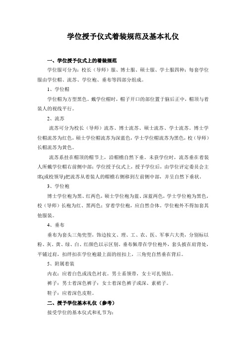 学位授予仪式着装规范及基本礼仪