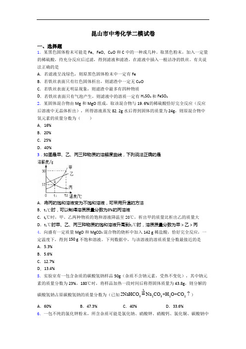 昆山市中考化学二模试卷