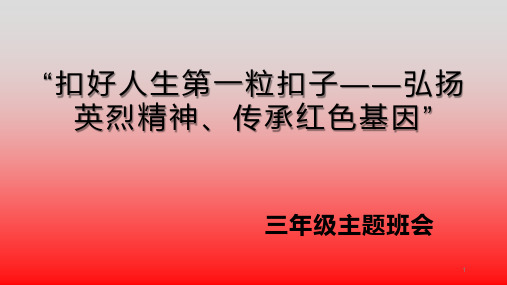 弘扬英烈精神、传承红色基因主题班会ppt课件