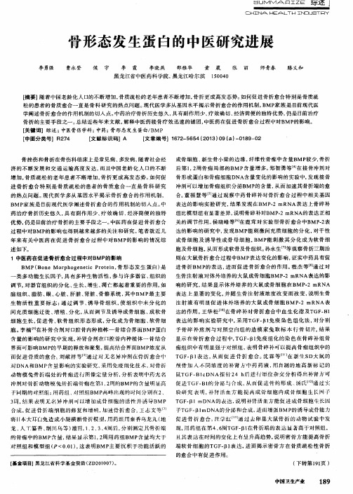 骨形态发生蛋白的中医研究进展