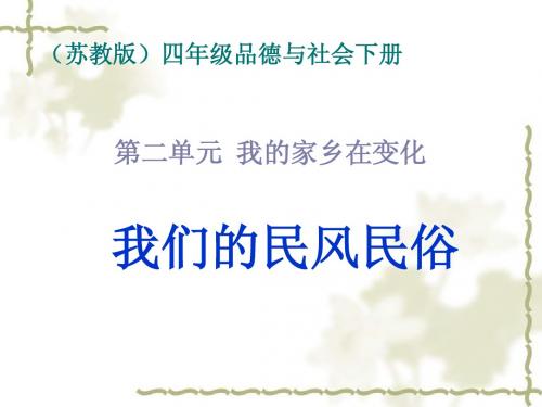 四年级品德与社会下册课件PPT 我们的民风民俗