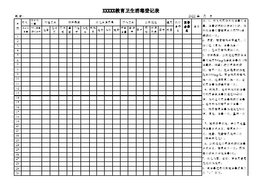 教室卫生消毒记录