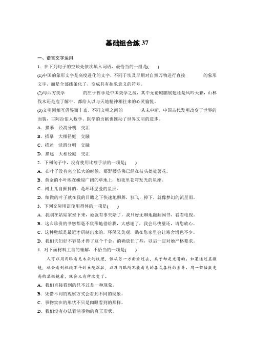 高考语文(江苏)一轮练习：基础突破+基础组合练37+Word版含解析.docx