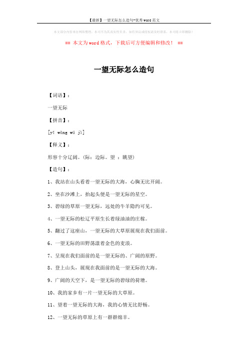 【最新】一望无际怎么造句-优秀word范文 (2页)