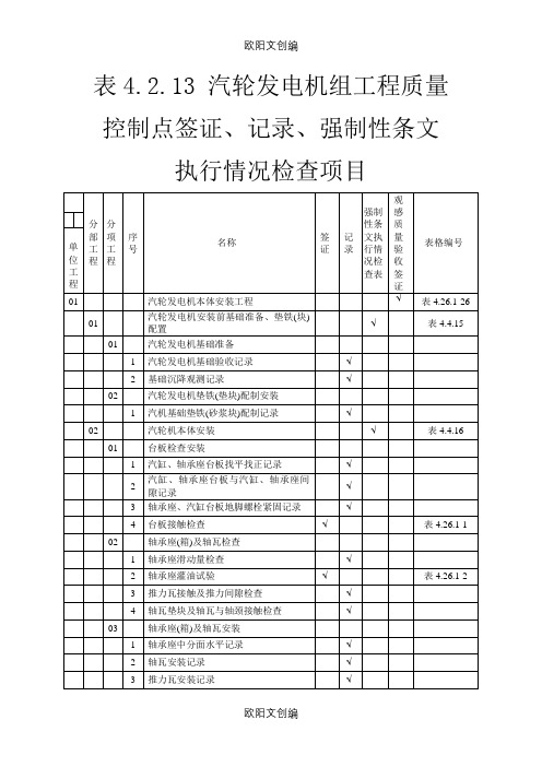 DL／T 5210.3- 电力建设施工质量验收及评价规程 第3部分：汽轮发电机组之欧阳文创编