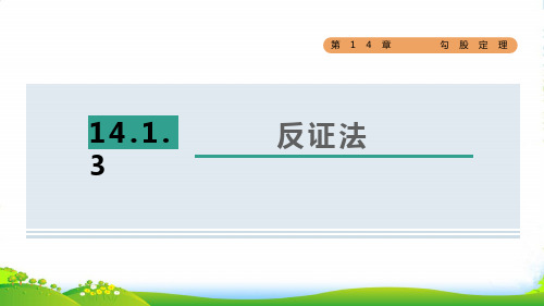 2022秋八年级数学上册 第14章 勾股定理14.1 勾股定理 3反证法课件华东师大版