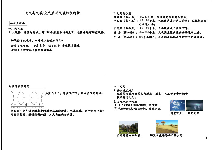 天气与气候-大气层及气温知识精讲