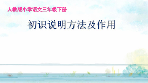 部编版三年级下册语文 初识说明方法及作用 教学课件