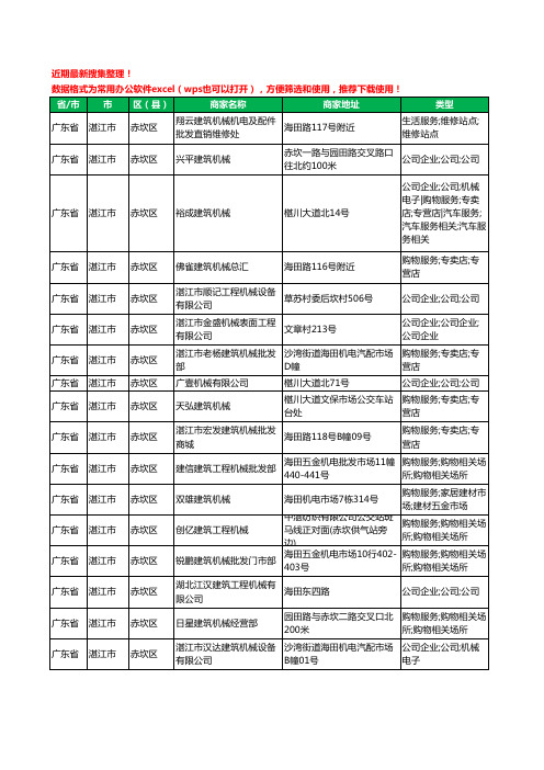 2020新版广东省湛江市建筑机械工商企业公司商家名录名单黄页联系方式电话大全83家