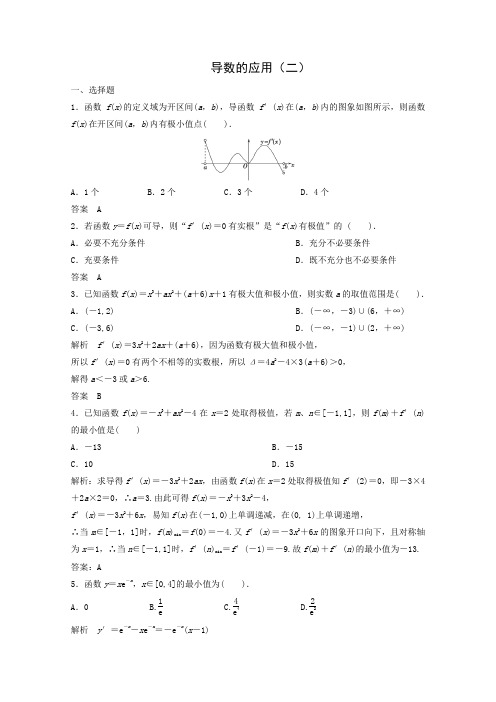 2014届高三数学一轮复习提分训练题《导数的应用》Word版含解析