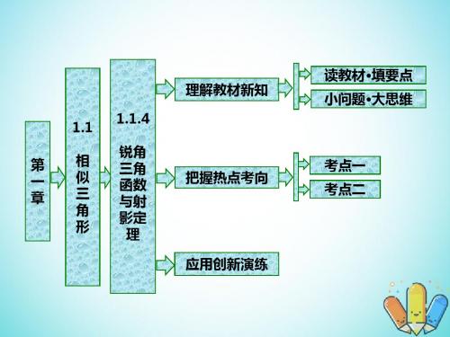 2017-2018学年高中数学 第一章 相似三角形定理与圆幂定理 1.1.4 锐角三角函数与射影定理 新人教B版选修4-1