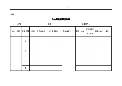 导线测量观测记录表