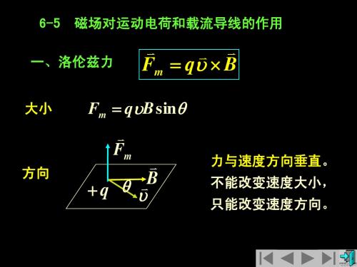 第二十讲：6.5  磁场对运动电荷和载流导线的作用