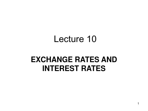 EXCHANGE RATES AND INTEREST RATES