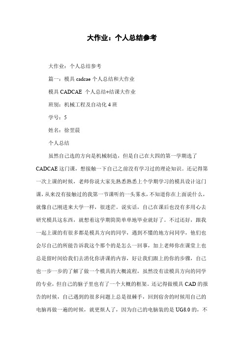 大作业:个人总结参考