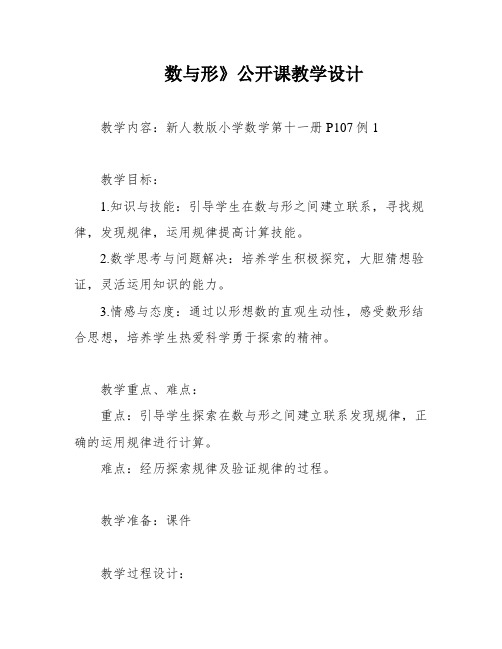 数与形》公开课教学设计