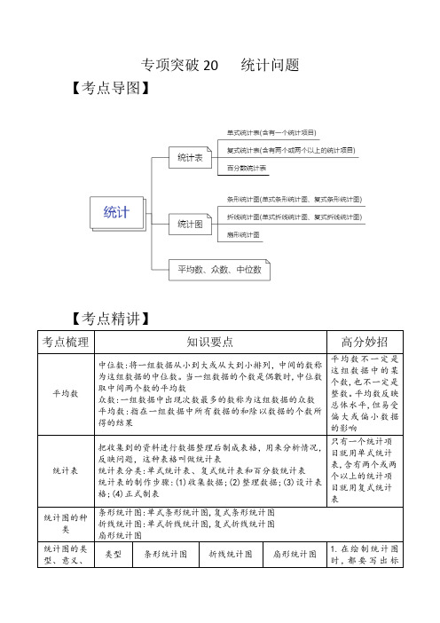 专项突破20-统计问题(讲义)六年级下册小升初数学高频考点专项培优卷(通用版)