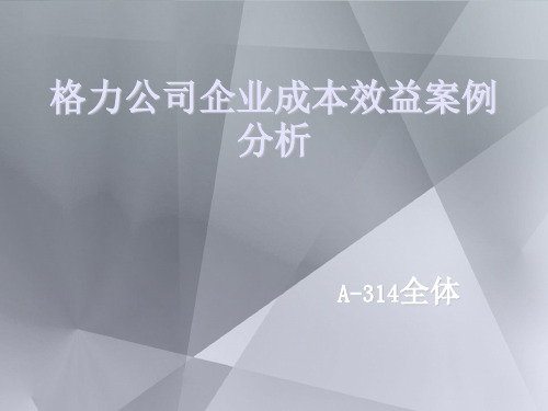 格力公司企业成本效益案例分析