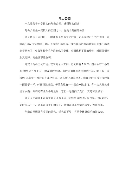龟山公园_小学作文_1