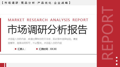 市场调研分析报告产品优化工作总结PPT模板