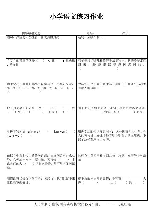 小学四年级语文提优训练IV (56)