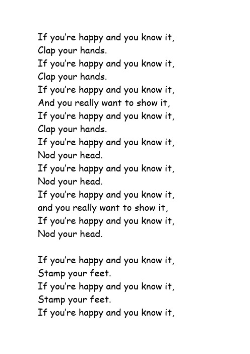 If you are happy歌词