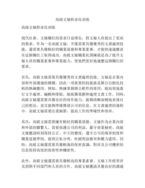 高级文秘职业化训练