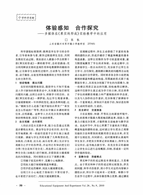 体验感知 合作探究——多媒体在《果实的形成》实验教学中的应用