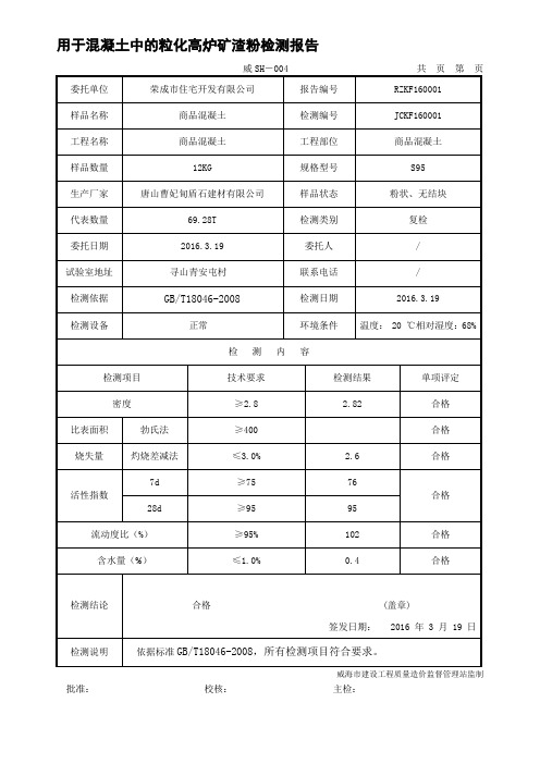 矿粉检测报告概要.doc