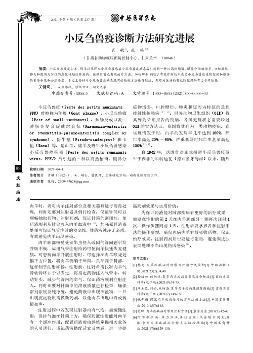 小反刍兽疫诊断方法研究进展