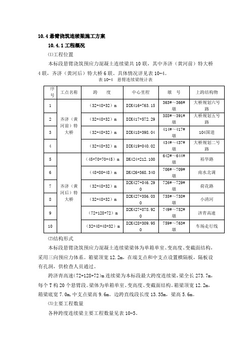 悬浇梁施工方案