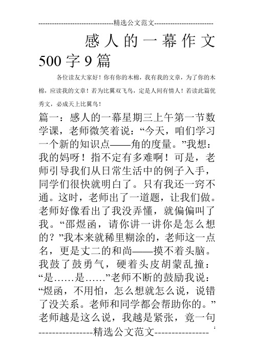 感人的一幕作文500字9篇_0