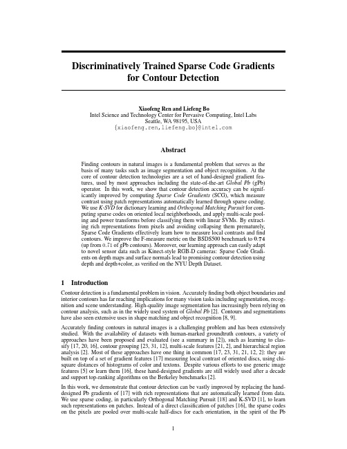 Discriminatively Trained Sparse Code Gradients for Contour Detection