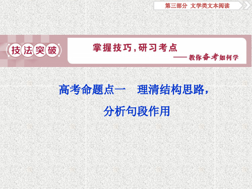 高考语文第三部分散文阅读2高考命题点一 理清结构思路分析句段作用