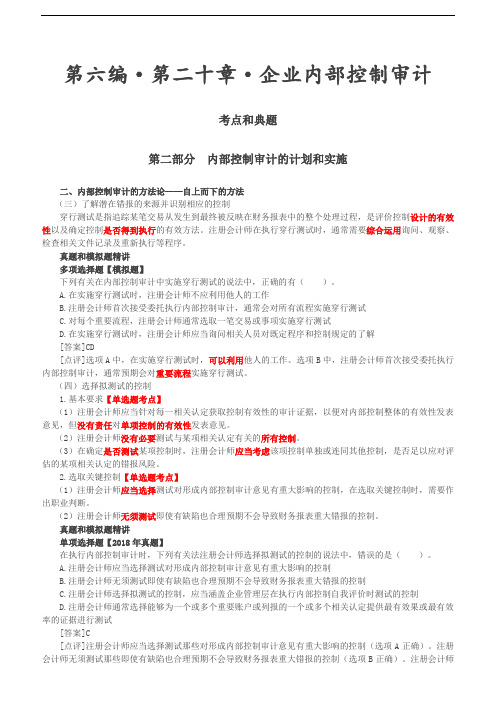 2019审计考试：第A101讲_内部控制审计的计划和实施(2)