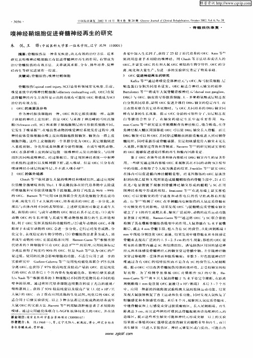 嗅神经鞘细胞促进脊髓神经再生的研究