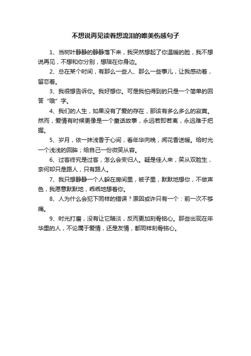 不想说再见读着想流泪的唯美伤感句子