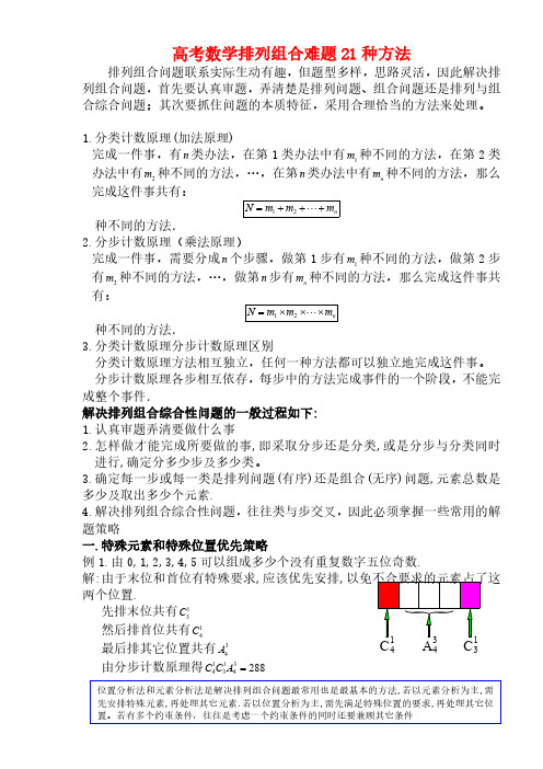 高中数学轻松搞定排列组合难题21种方法_3514