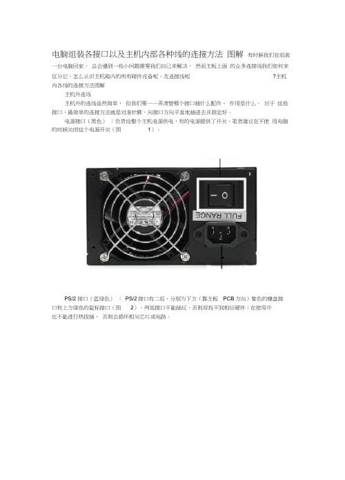 电脑组装各接口以及主机内部各种线的连接方法-图解