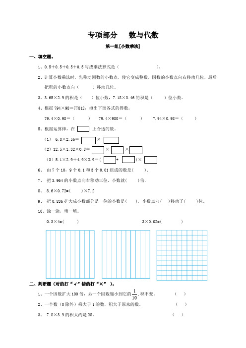 五年级数学专项  数与代数