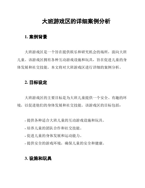 大班游戏区的详细案例分析