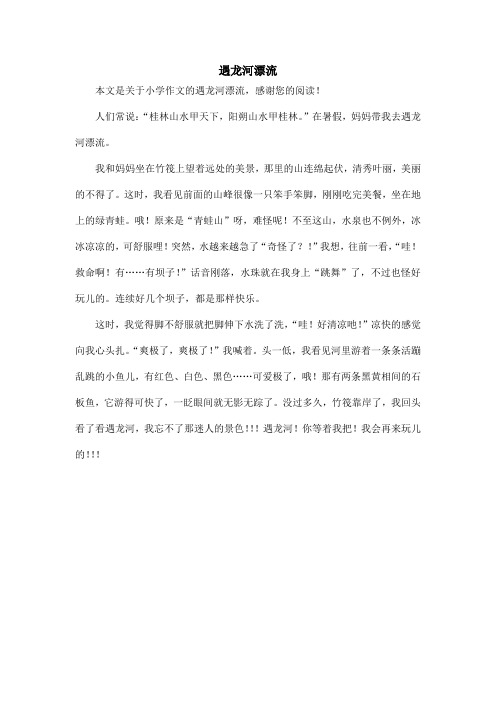 遇龙河漂流_小学作文_3